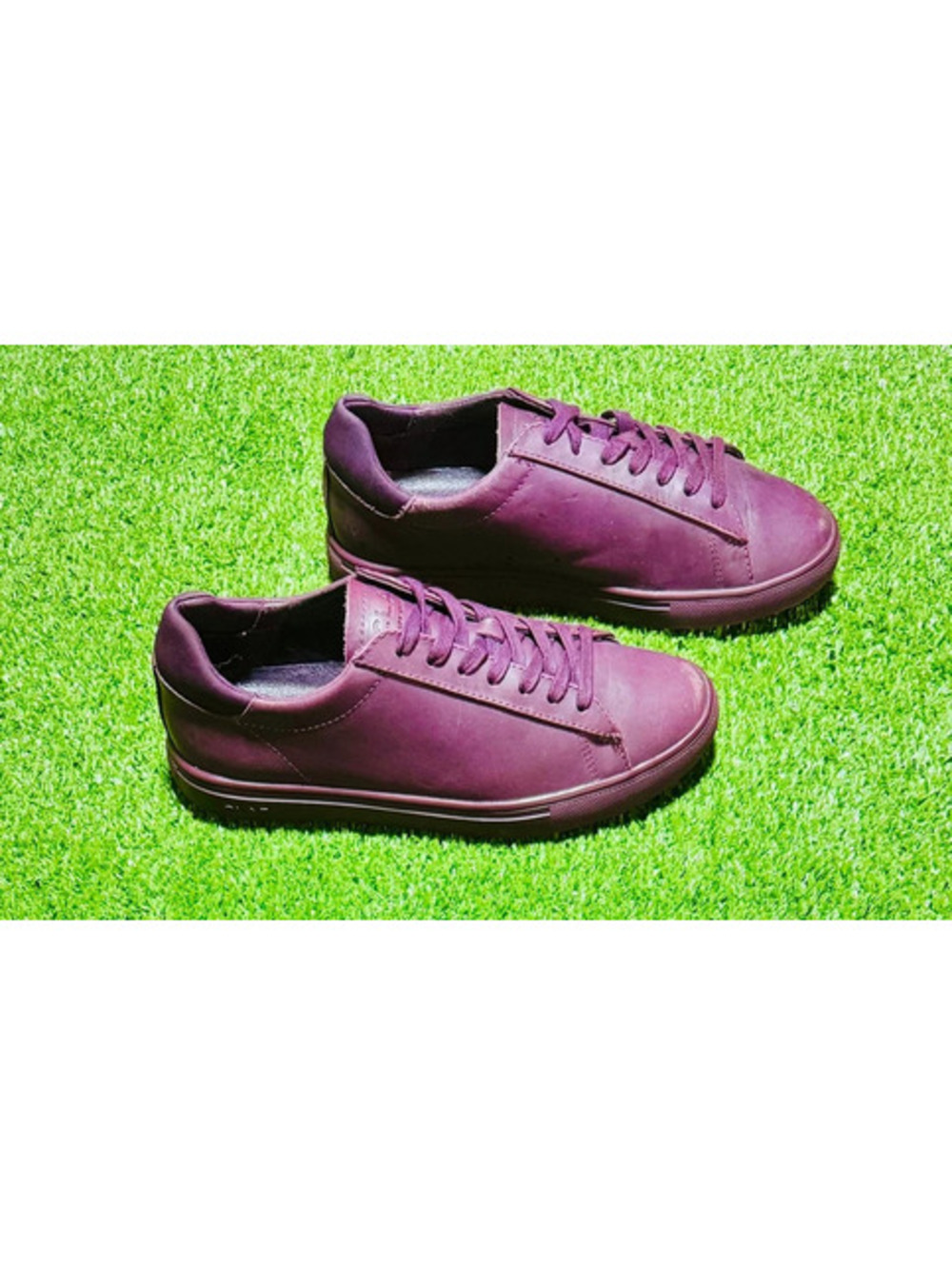 CLAE Bradley Full Grain Leather Premium Court Sneakers (Plum/Merlot) Size 6.5
